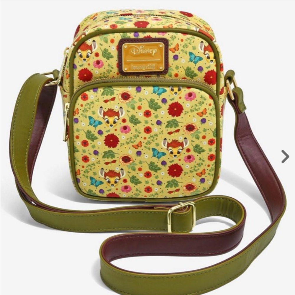 Loungefly Disney Bambi Floral Portrait Allover Print Crossbody Bag